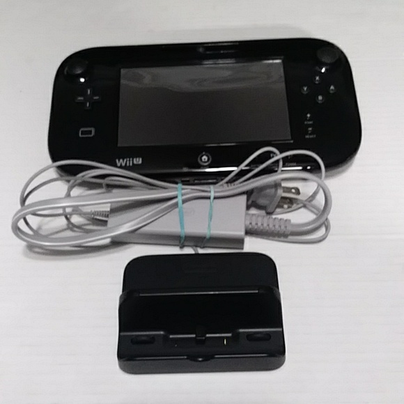 Nintendo WiiU Black Tablet Gamepad With Power Cord *EUC* - Picture 4 of 10